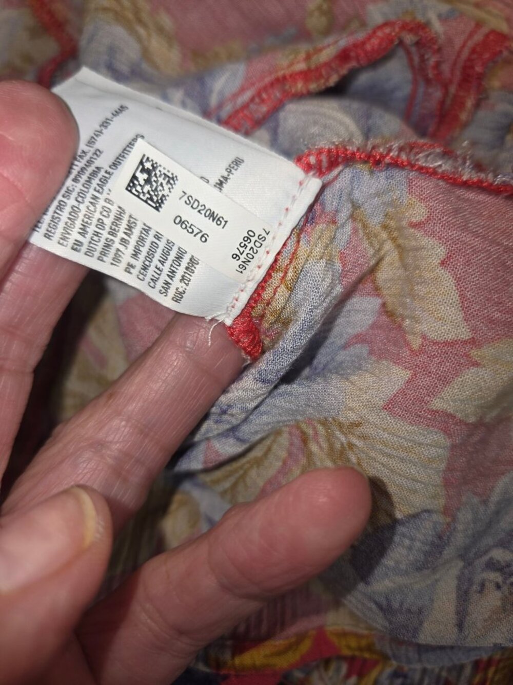 American Eagle Outfitters Floral Halter Dress - Red With Blue & Yellow Flowers S - Picture 11 of 13